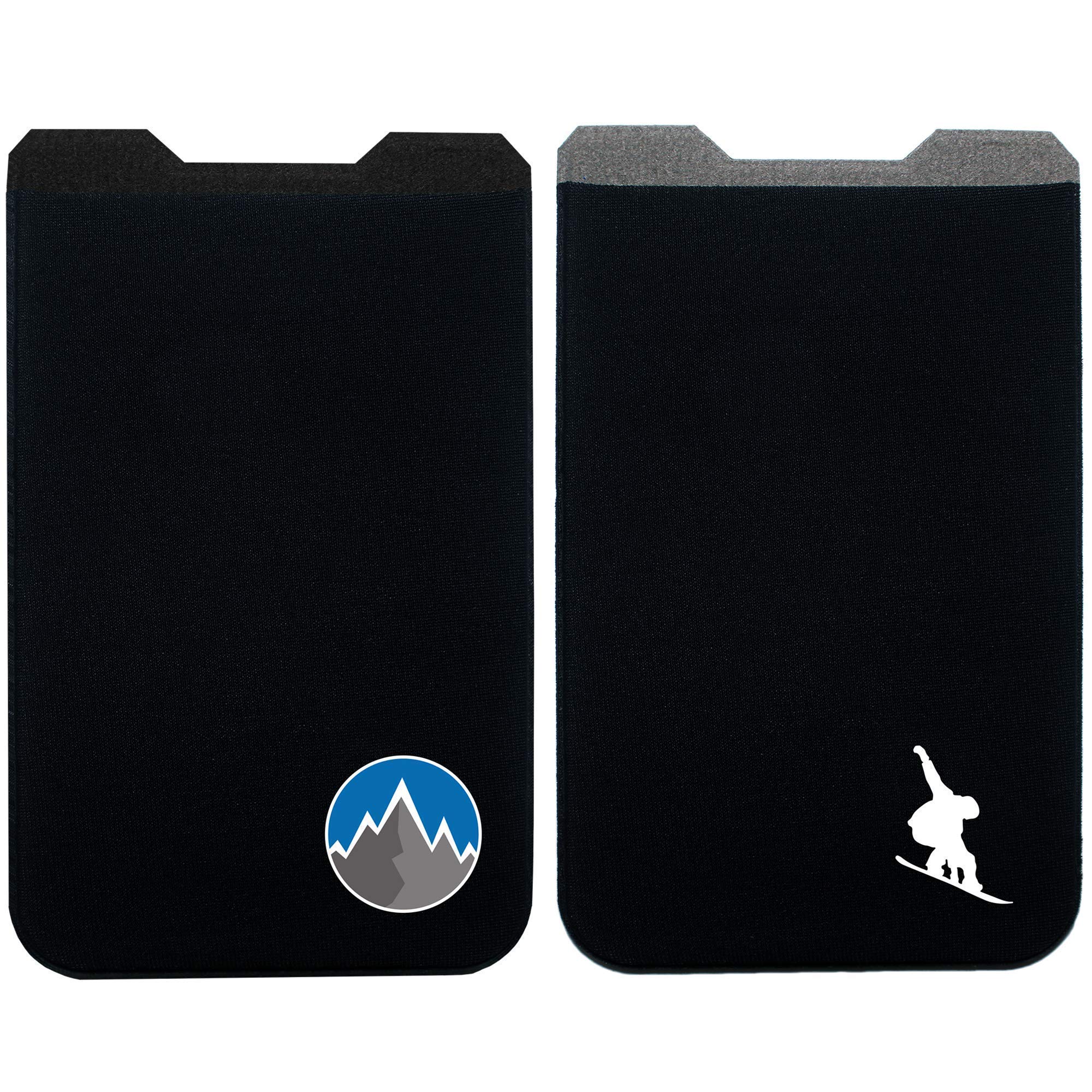 Gecko Phone Wallet Bundle - Stick-on Adhesive Card Holder & Lycra Pouch for Credit Cards, Cash, ID - Perfect for Snowboarding, Hiking & Outdoor Activities