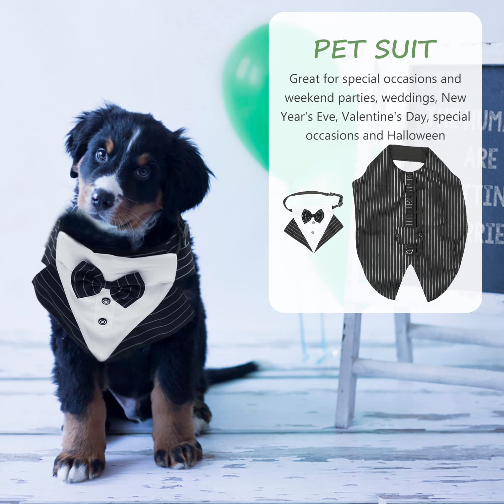 Balacoo 1 Set Durable Dog Costume Suit with Adjustable Bandana Collar - Wedding Pet Outfit for Small & Large Dogs, Kitten Accessories | Perfect for Pet Banquets, Parties & Photo Shoots