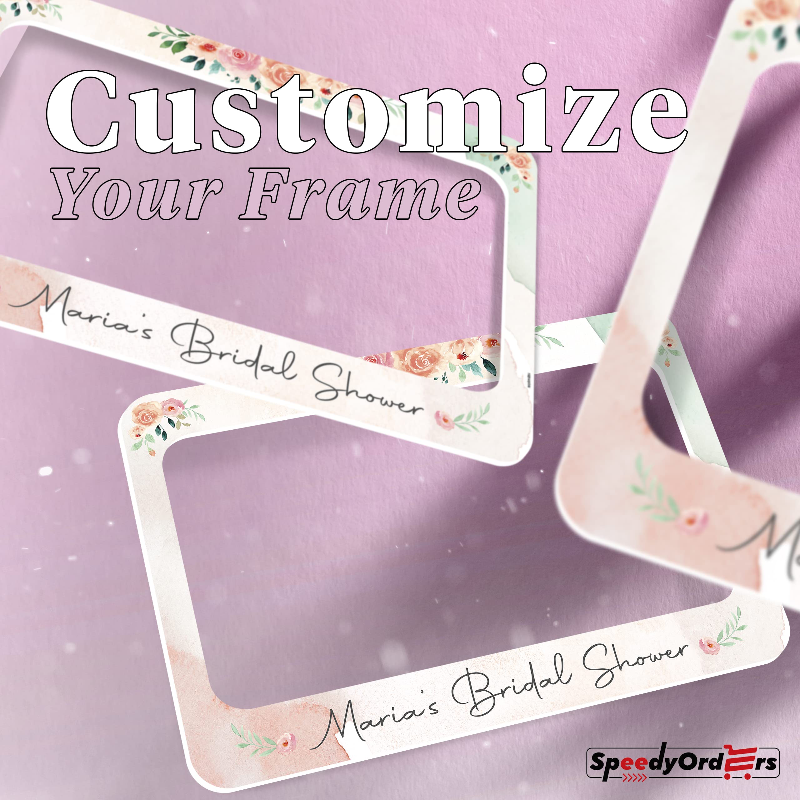 Personalized Floral Bridal Shower Photo Booth Frame - Custom Wedding Photo Prop - PVC Board Backdrop for Bridal Parties, Baby Showers & Anniversary Celebrations