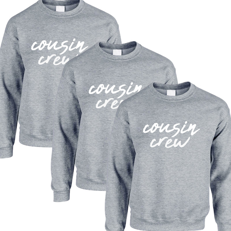 Cousin Crew Kids Sweatshirts - Heather Grey Pullover Hoodie for Boys & Girls | Soft Cotton Blend | Perfect for Family Matching Outfits & Casual Wear