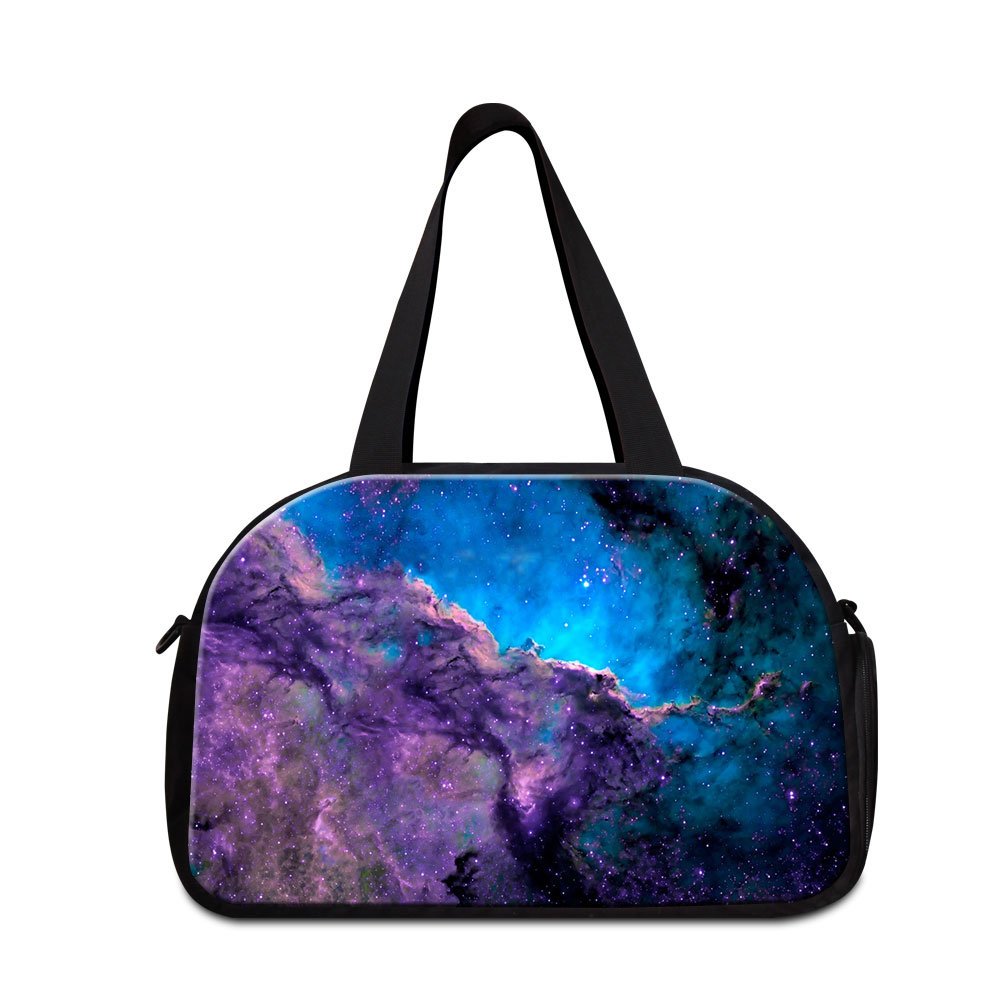 Stylish Galaxy Print Travel Duffle Bag for Women & Men - Lightweight Gym Bag with Shoulder Strap - Perfect for Workouts, Travel, and Weekend Getaways