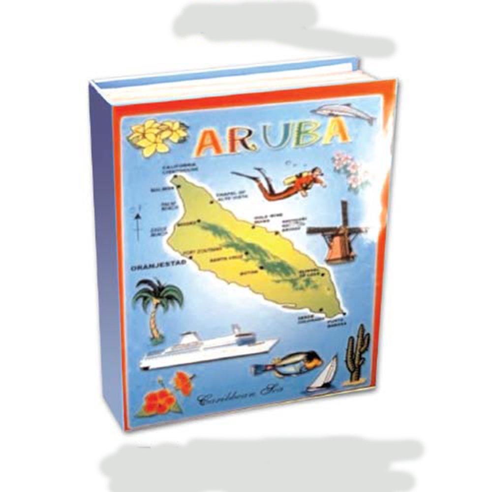 Premium Aruba Island Photo Album - Holds 100 6x4 Inch Pictures, Souvenir Travel Scrapbook with Island Map Design - Perfect for Vacation Memories, Wedding Albums & Travel Gifts