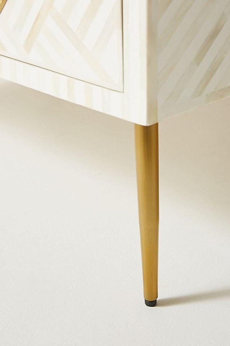 Handmade Bone Inlay Coffee Table with Storage - White Wooden Center Table for Living Room | Modern Boho Home Decor, Perfect for Small Spaces & Coffee Lovers
