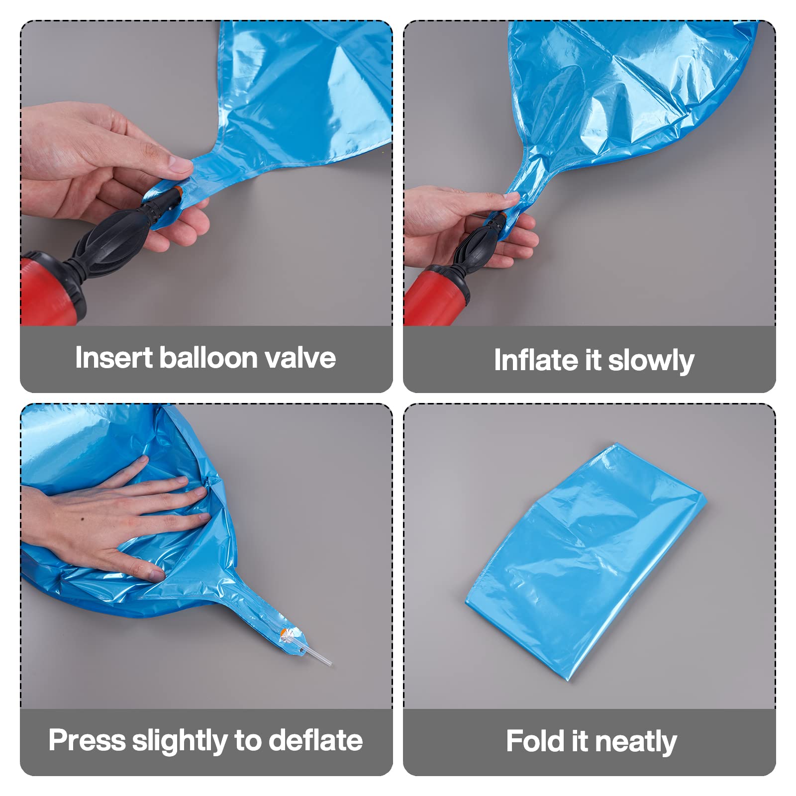 PartyWoo 6-Pack Blue Foil Balloons - 22 Inch Giant 4D Mylar Balloons with Ribbon for Birthday, Wedding & Party Decorations | Perfect for Baby Showers, Graduations & Anniversary Celebrations