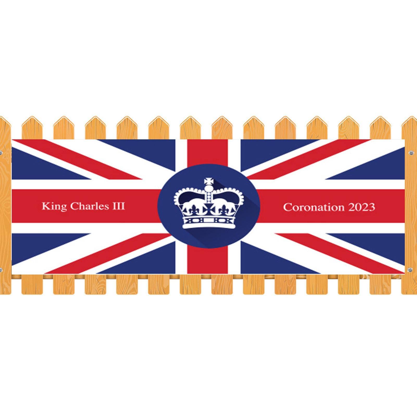 King Charles Coronation Flag - 6.2 Ft Union Jack Banner for Royal Inauguration, National Day Parade & Home Decoration | Premium UK Souvenir Gift for Royal Events & British Themed Parties