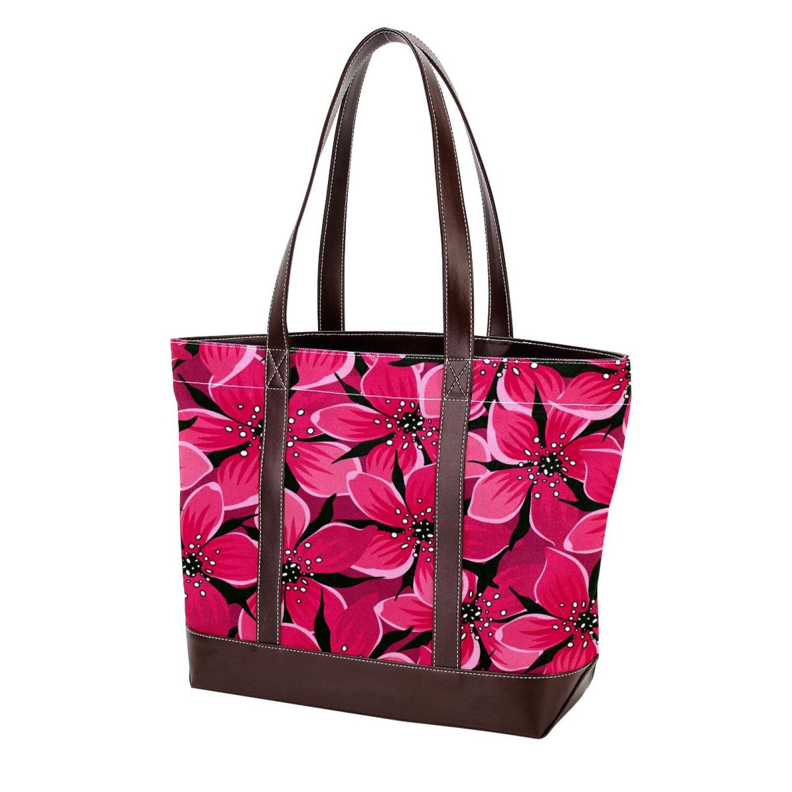 Stylish Baseball Pattern Tote Bags - Large Leather & Canvas Shoulder Bags for Women, Top Handle Satchel Purse - Perfect for Work, Travel & Shopping