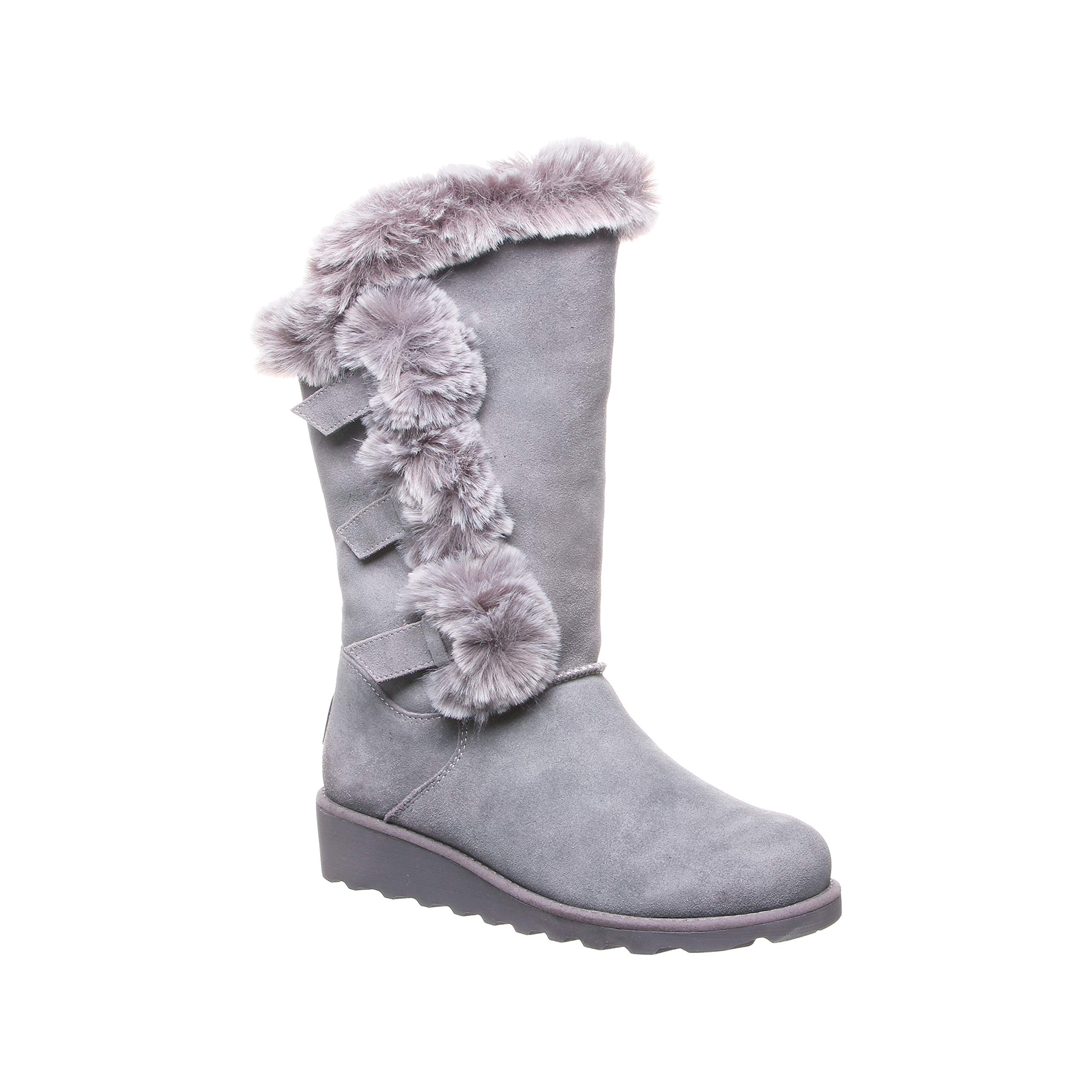 BEARPAW Women's Genevieve Suede Slip-On Winter Boots - Comfortable Ankle Boots for Women in Multiple Colors | Perfect for Casual Outfits, Snow Days & Winter Adventures