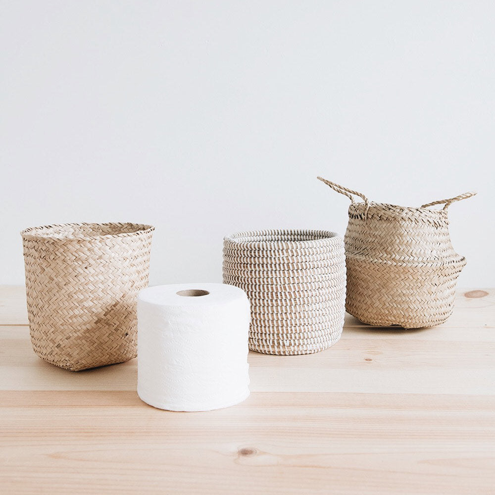 Handwoven Rattan Basket Planter for Indoor Plants - Perfect for Home Decor, Boho Style, and Shelf Display