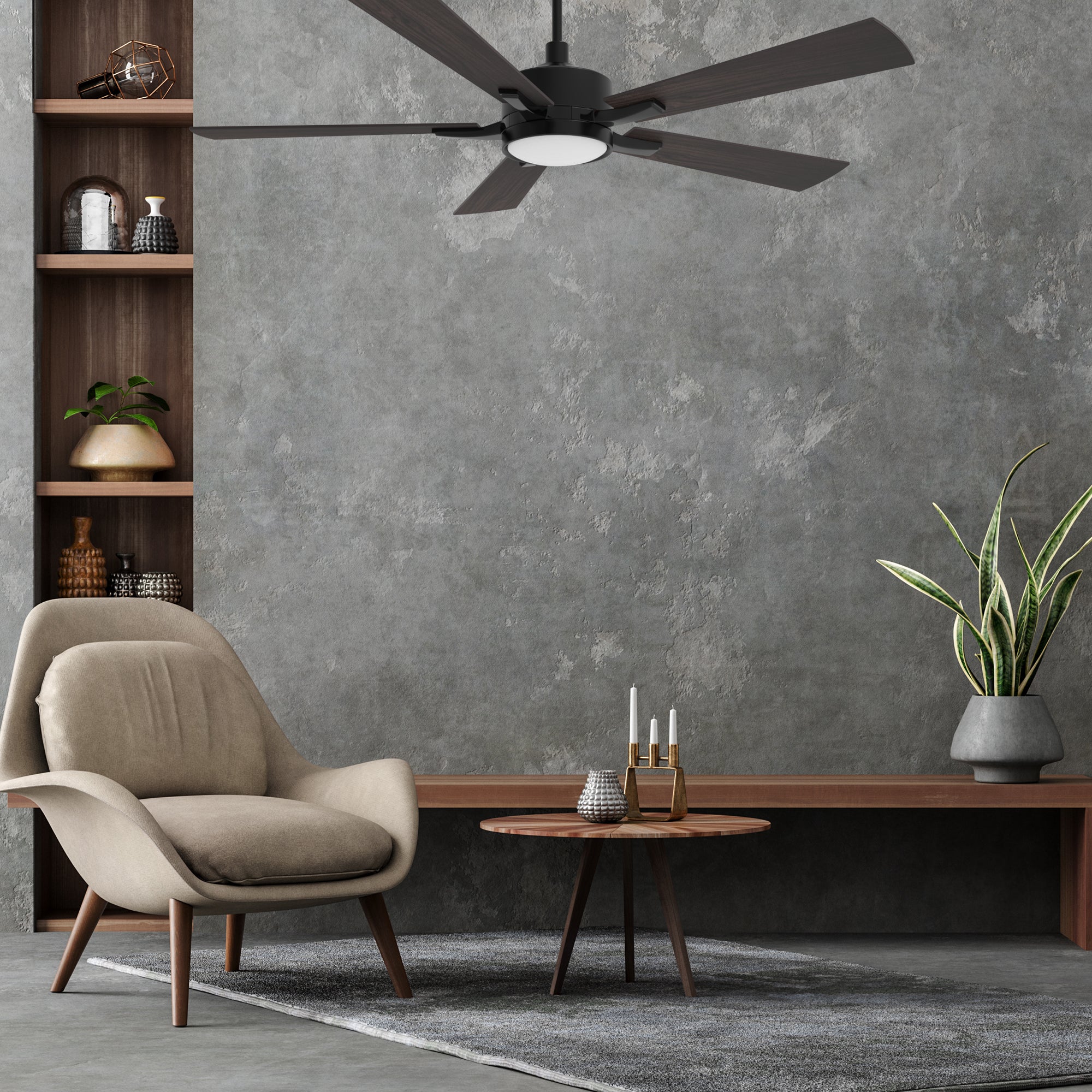 Apex II Smart Ceiling Fan with LED Light - Remote Control, 56 Inch, Energy Efficient, Quiet DC Motor - Perfect for Bedroom, Living Room, Outdoor Patio and Covered Porches
