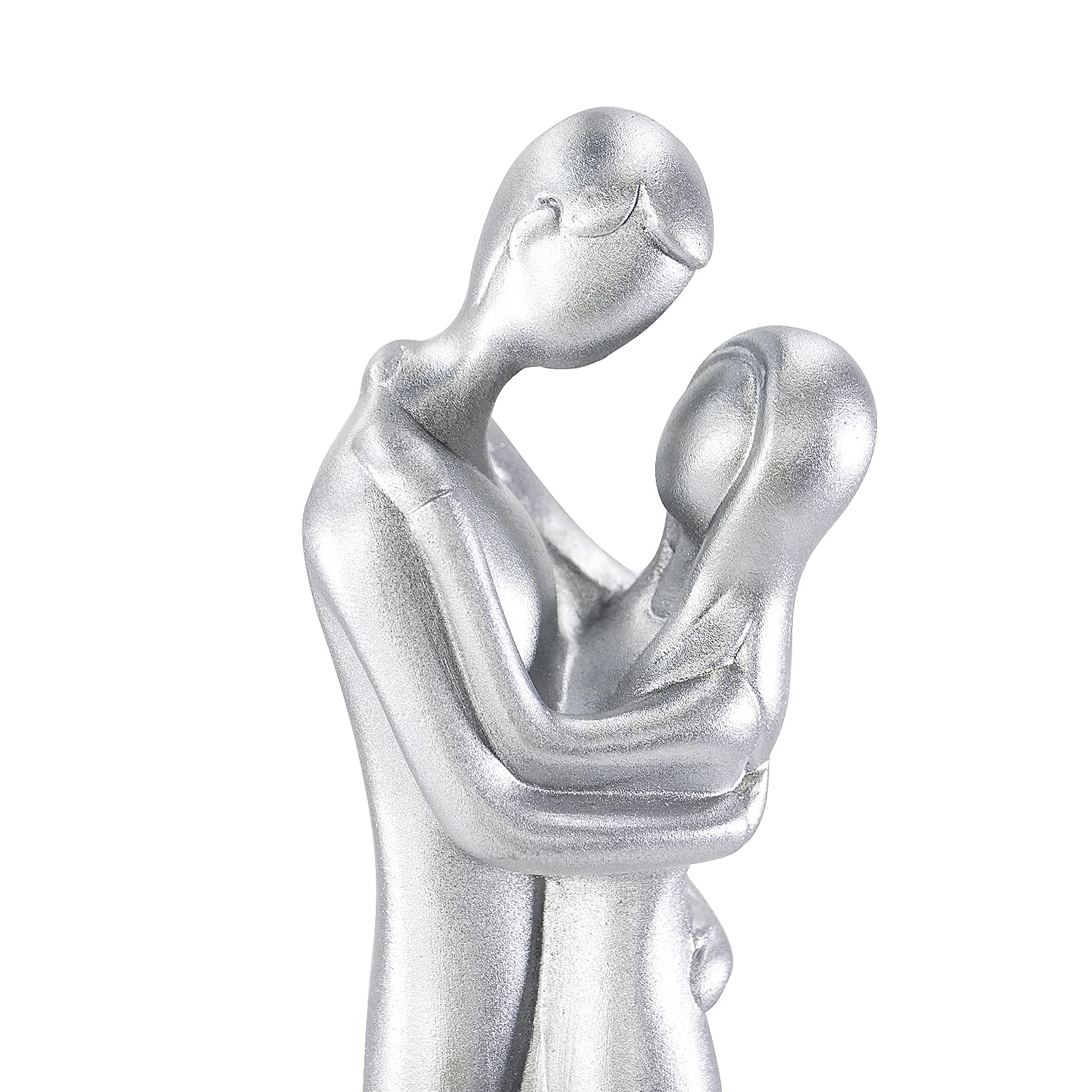 DreamsEden Modern Couple Sculpture - Romantic Silver Her & Him Hugging Figurine - Perfect Anniversary & Wedding Gift - Elegant Table Decor for Living Room, Bedroom & Office