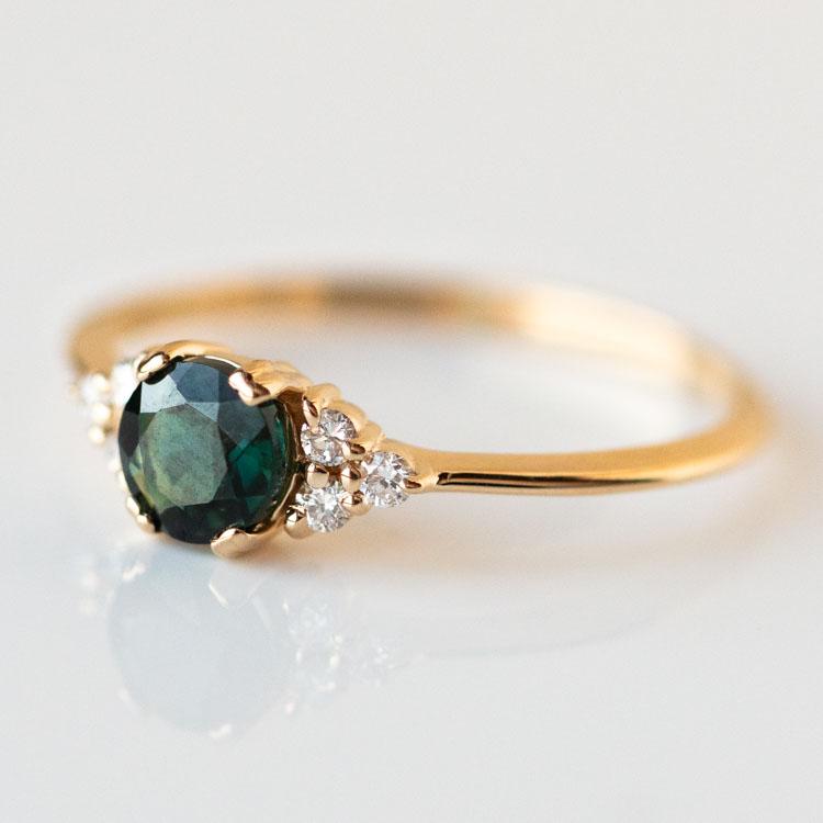 Elegant Lune Ring with Genuine Sapphire – Perfect for Engagement, Anniversary & Special Occasions