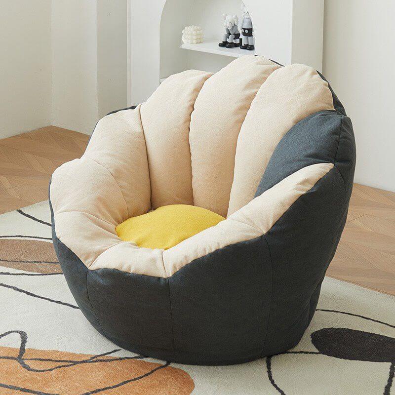 Minimalist Solid Lemon Yellow Cotton Blend Papasan Chair with Removable Slipcover & Sewn Pillow - Cozy Accent Chair for Living Room, Bedroom, or Reading Nook - Perfect for Relaxation and Home Decor