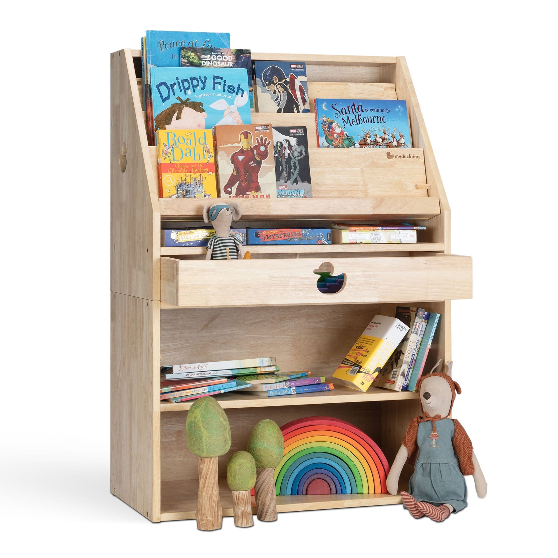 EVE Solid Wood 2-in-1 Display Bookcase Shelf - Modern Bookshelf & Storage Unit for Living Room, Bedroom, or Office - Perfect for Organizing Books, Decor, and Essentials