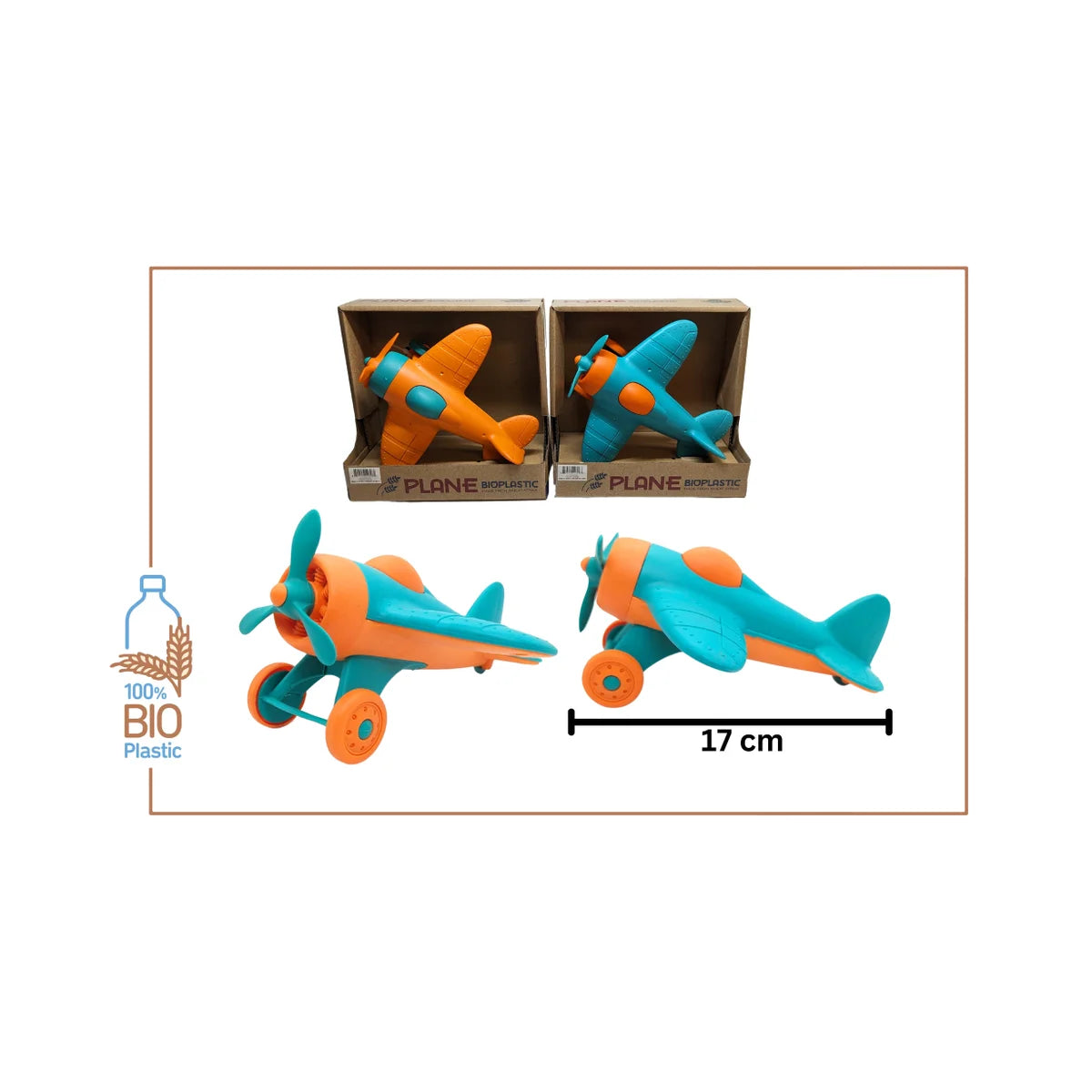 Eco-Friendly Biodegradable Airplane Toy for Kids - Safe & Durable 7-Inch Bioplastic Plane - Perfect for Indoor & Outdoor Play, Birthday Gifts, and STEM Learning