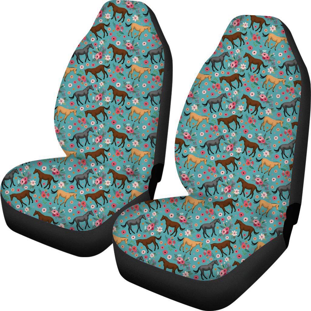 Doginthehole Floral Print Car Seat Covers - 1 Pair Breathable Washable Seat Protectors for Cars | Interior Accessories | Perfect for Daily Commute & Road Trips