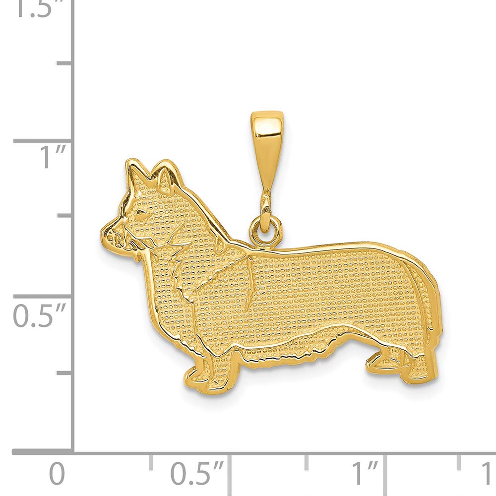 14K Yellow Gold Welsh Corgi Charm Pendant - Handmade Fine Jewelry for Dog Lovers - Perfect Gift for Pet Owners, Birthdays & Anniversaries
