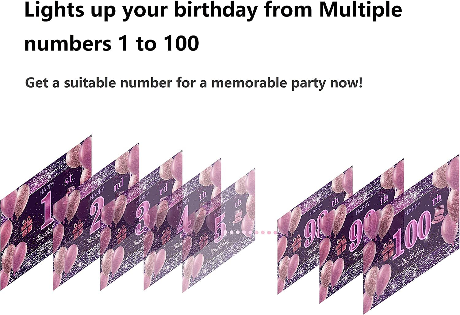 91st Birthday Decorations for Women - Pink Happy Birthday Banner & Party Backdrop - Perfect for Milestone Celebrations, Photo Booths & Themed Parties
