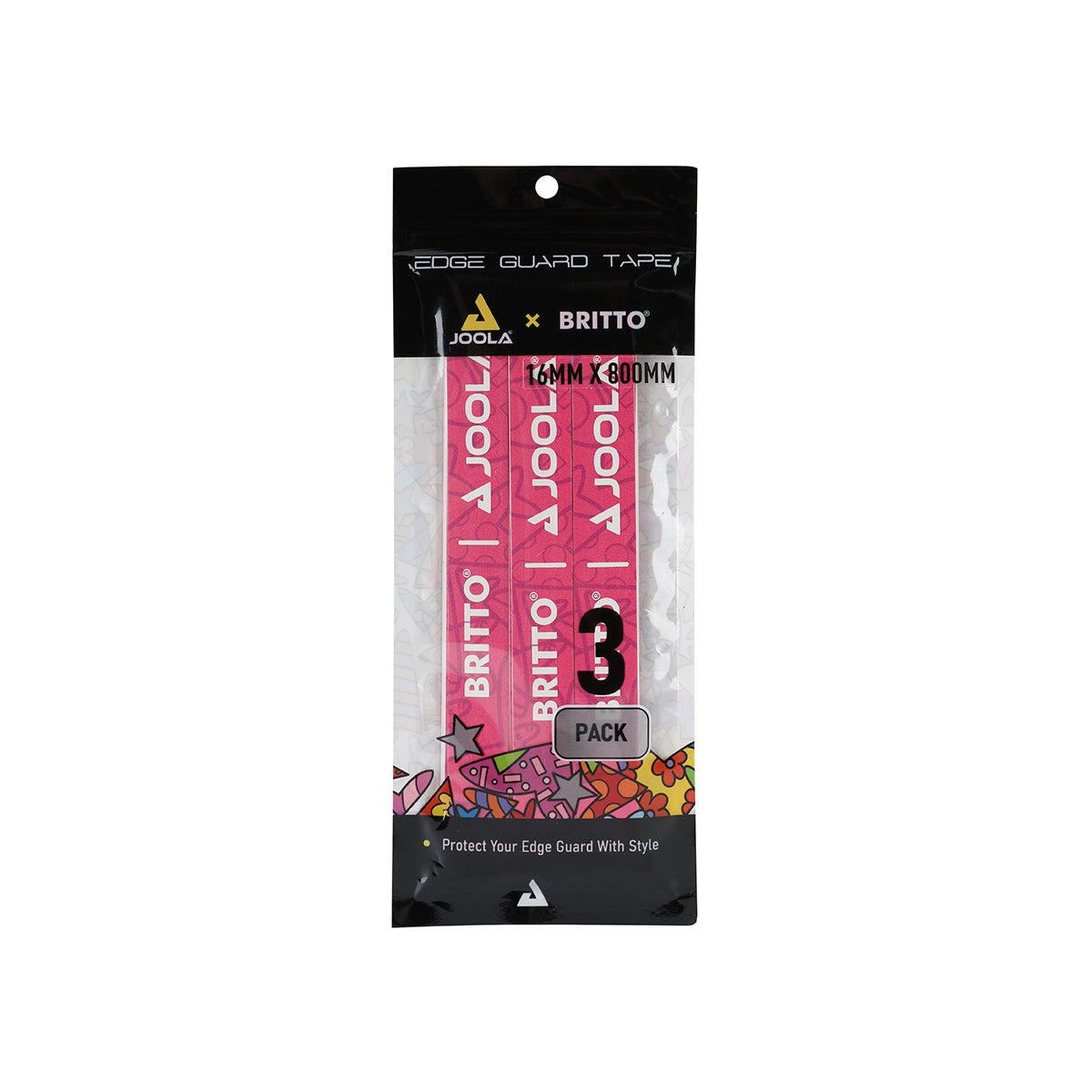JOOLA x BRITTO Pickleball Edge Guard Tape - Protective Paddle Tape for Pickleball Rackets | Prevents Scratches & Damage | Vibrant Artistic Design | Perfect for Outdoor & Indoor Court Play