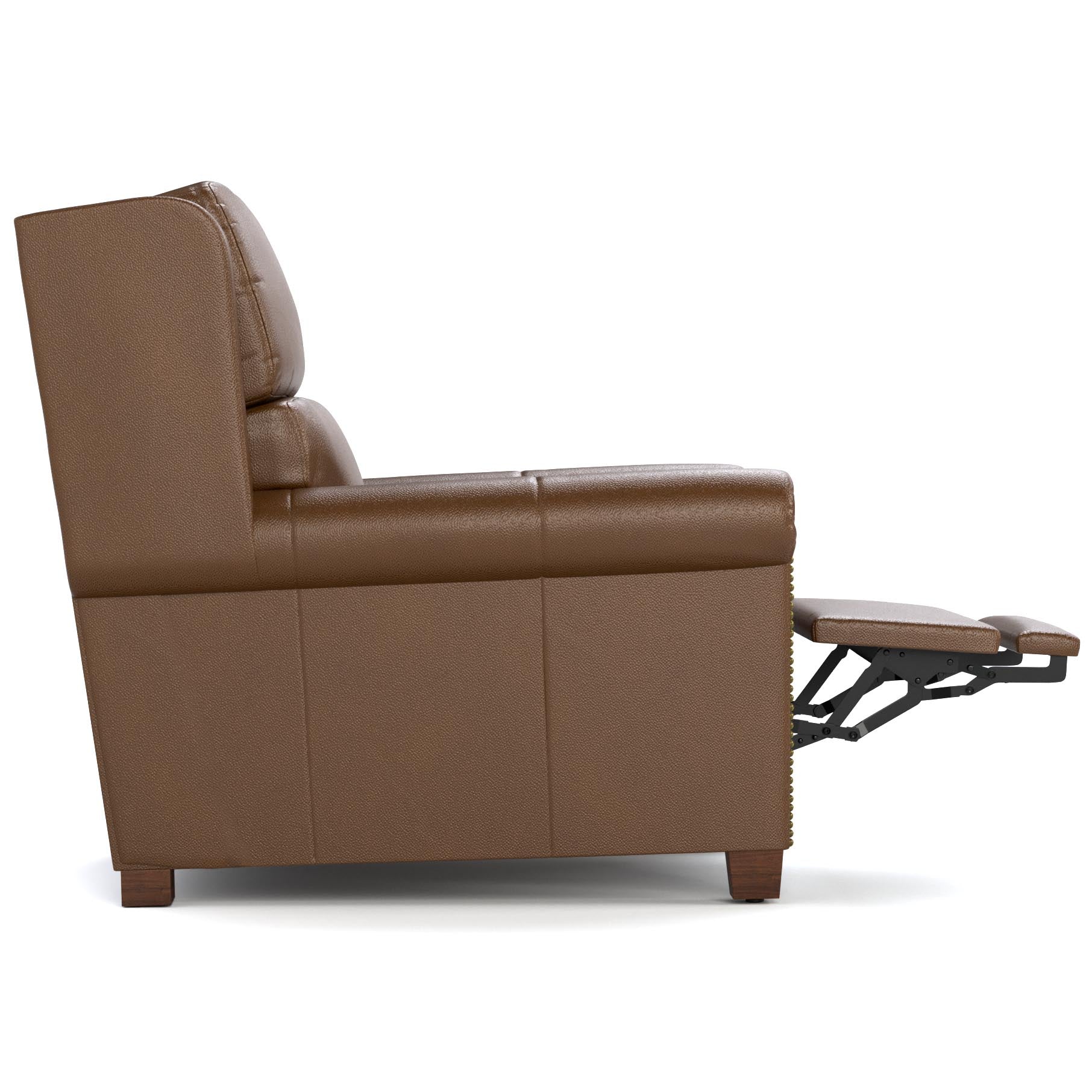 Comfortable Woodlands Small Roll Arm Wall Recliner with Nails - Space-Saving Reclining Chair for Small Apartments, Living Rooms & Home Theaters