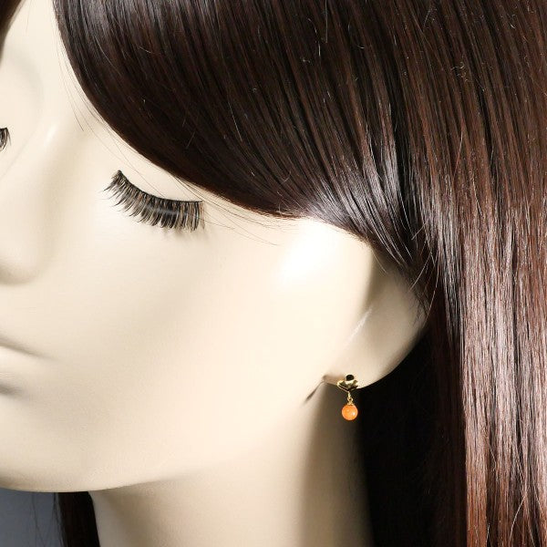 18K Yellow Gold Coral Earrings for Women – Elegant Handmade Dangle Earrings for Party, Wedding & Special Occasions