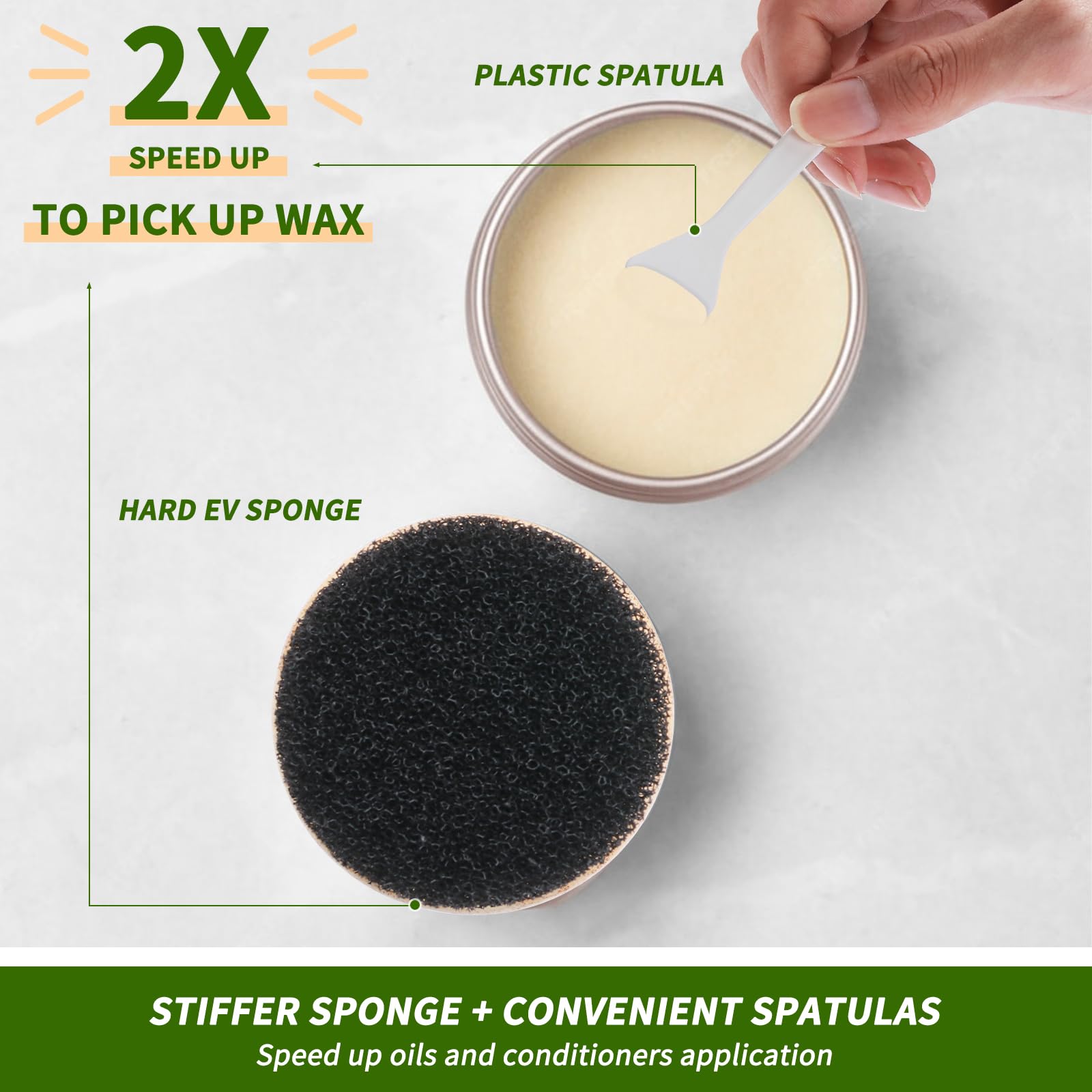 2-Pack Mineral Oil Applicators for Wood Cutting Boards – Food Safe Butcher Block Conditioner, Reusable Wax Applicator Pad/Sponge/Rag – Perfect for Kitchen Countertops, Cutting Boards & Wooden Utensils