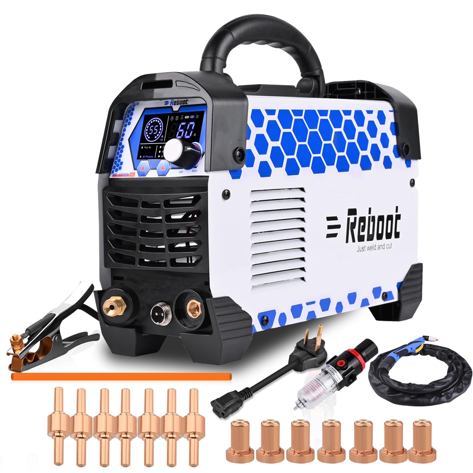 RBC6000D PRO 8th Generation 60A Plasma Cutter - Dual Voltage 120V/240V (110V/220V) IGBT Inverter for Clean 3/5