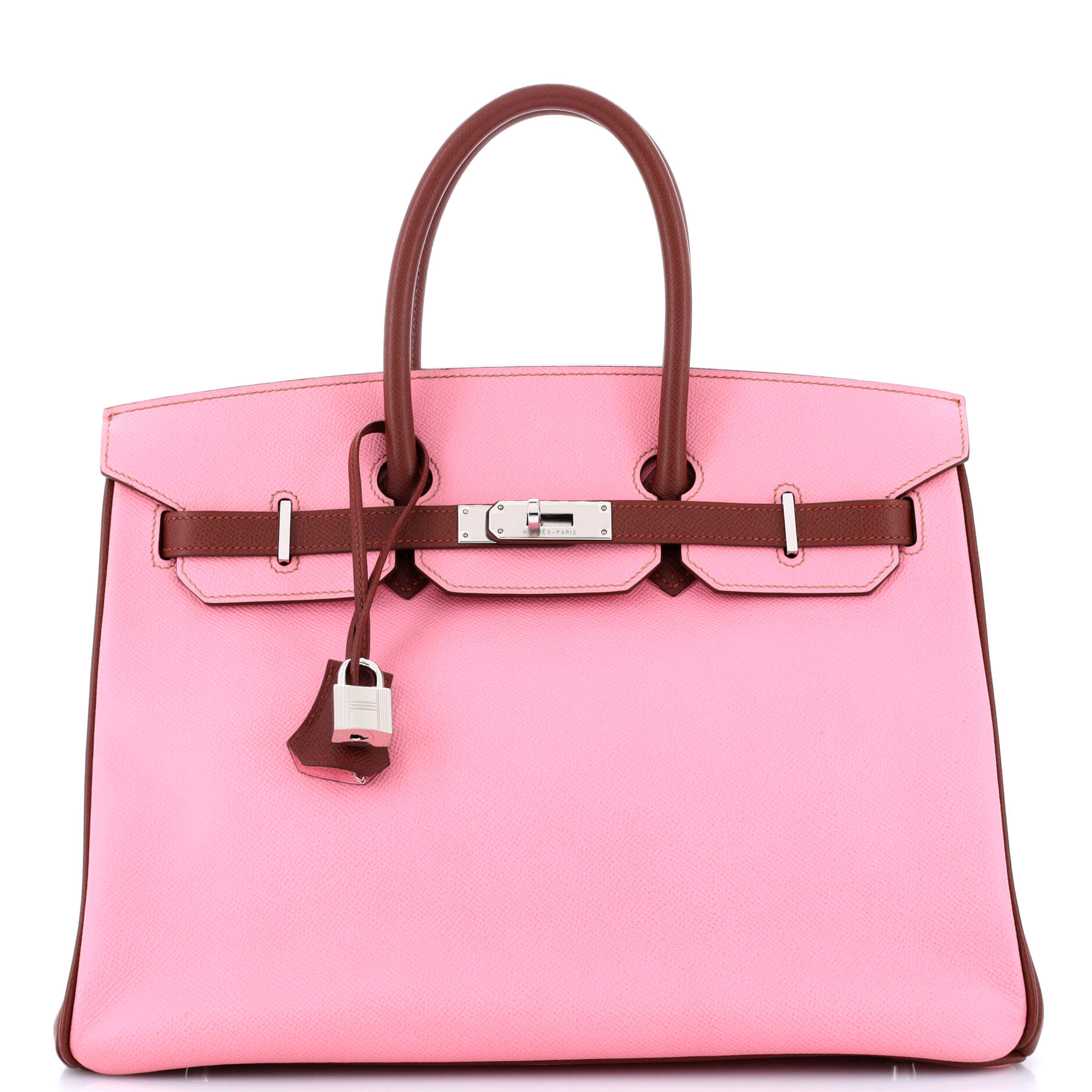 Birkin Handbag 35cm Bicolor Epsom Leather with Palladium Hardware - Luxury Designer Tote for Women, Perfect for Work, Travel & Special Occasions