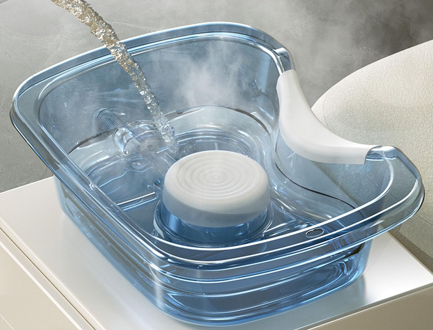 Portable Shampoo Bowl for Pregnant Women & Elderly - Adjustable Neck Support Hair Washing Basin - Transparent PET Shampoo Tray for Bedridden & Home Hair Care (Blue) - Perfect for Home Nursing & Salon Use