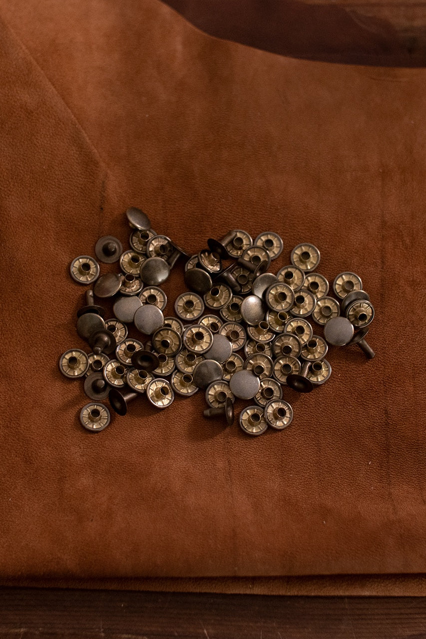 Antique Hollow Rivet KØ11.0 x L9.0 mm - Iron/Brass Vintage Fasteners for Leather Craft, DIY Jewelry & Furniture Restoration