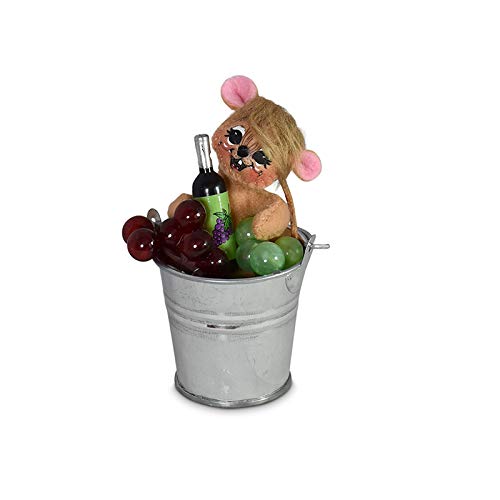 Annalee 3-Inch Wine Bucket Mouse - Cute Miniature Mouse Figurine for Wine Lovers | Perfect for Wine Tasting Parties, Home Bar Decor & Gift Giving