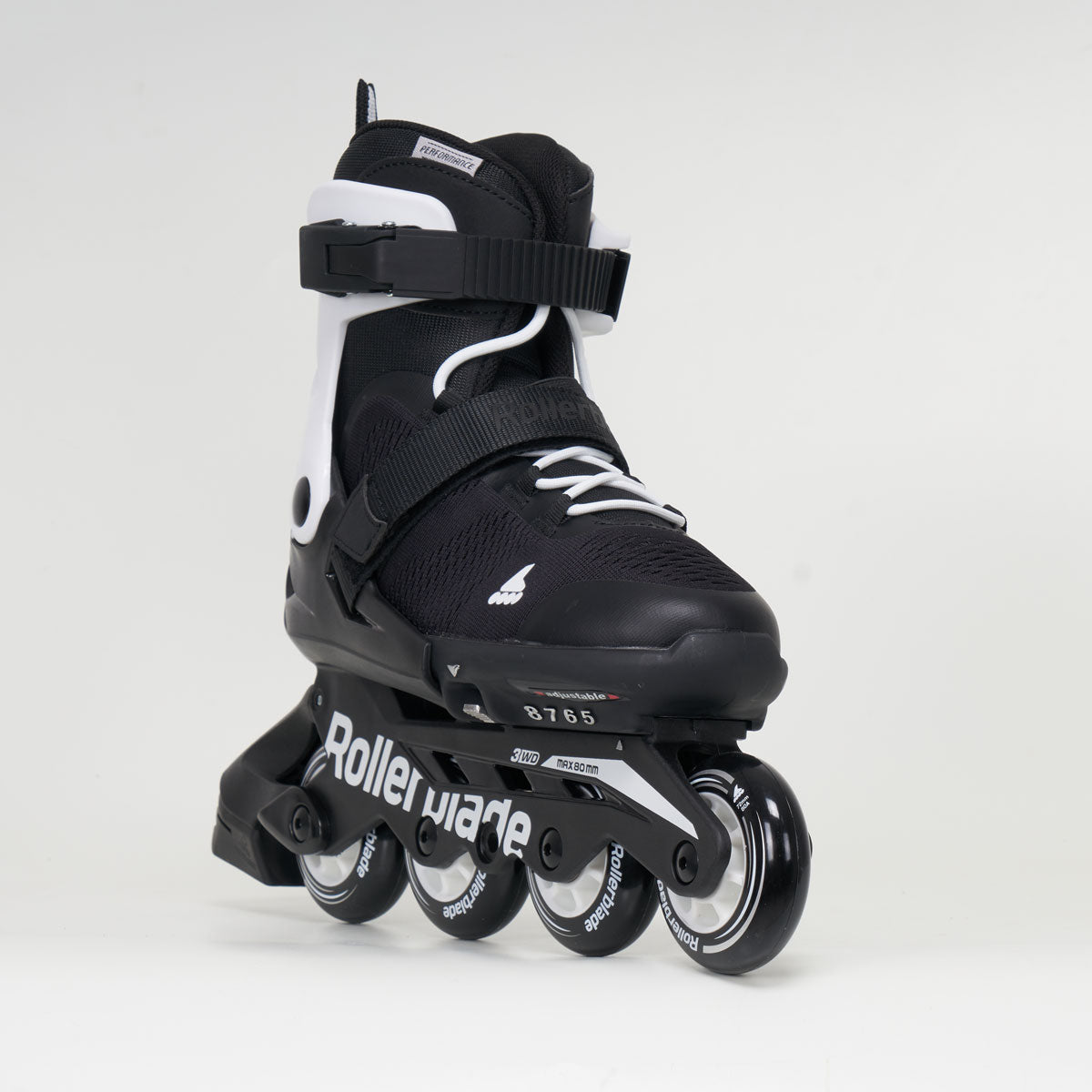 Rollerblade Microblade Junior Inline Skates for Kids - Adjustable Sizes, Comfortable Fit, Black & White Design - Perfect for Outdoor Fun, Birthday Gifts & Roller Skating Lessons