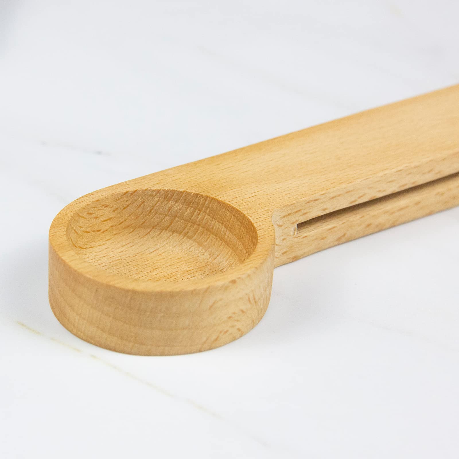 Premium Wooden Coffee Scoop & Bag Clip - 2-in-1 Tablespoon Measuring Spoon with Sealer for Coffee Beans, Espresso, Tea & Spices (12 Pack) - Perfect for Home Baristas, Kitchen Storage & Travel Use