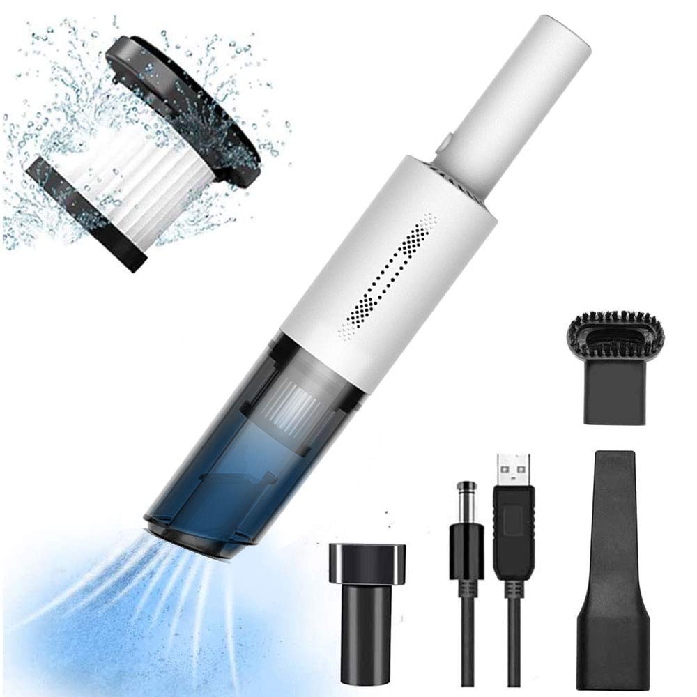 120W Cordless Handheld Vacuum Cleaner - Rechargeable Portable Mini Hoover for Home, Car & Pet Hair - Lightweight Wet/Dry Vacuum (White) - Perfect for Quick Cleanups, Car Detailing & Pet Messes