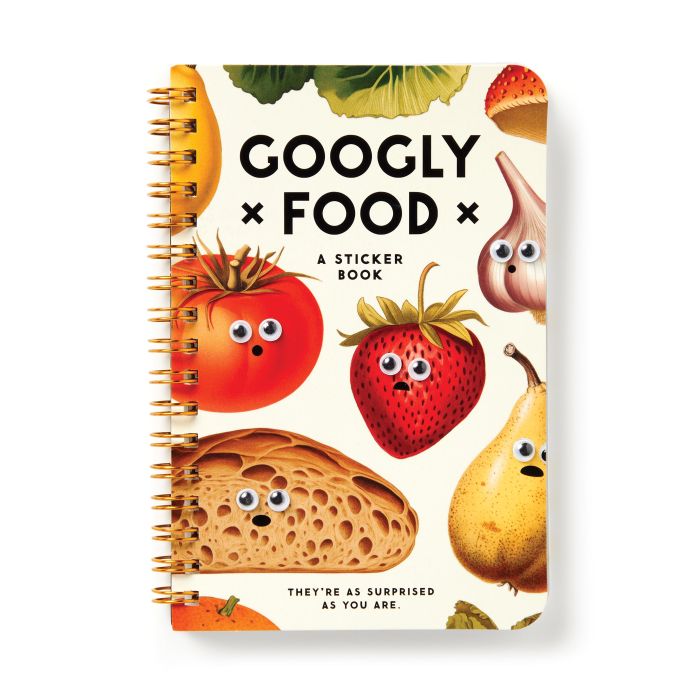 Brass Monkey Googly Food Sticker Book for Kids - Fun Educational Activity Stickers for Scrapbooking, Journals & DIY Crafts - Perfect for Birthday Parties, Classroom Rewards & Creative Play