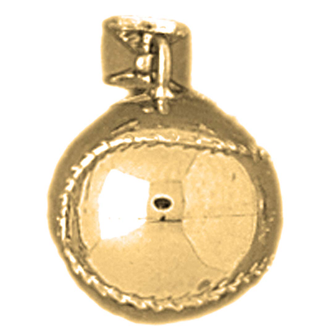 14K Yellow Gold 3D Baseball Pendant Necklace - 15mm Elegant Jewelry for Men & Women | Perfect Gift for Baseball Fans, Sports Lovers & Graduation