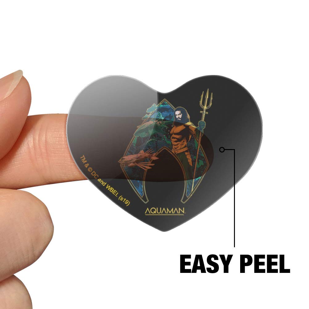 Aquaman Movie Atlantis Logo Heart Shaped Planner Stickers - DIY Scrapbooking, Journaling, Bullet Journal Supplies for Fans - Perfect for Planners, Calendars, Craft Projects & Gift Decoration