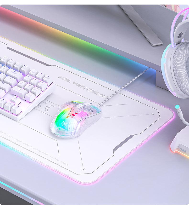 ONIKUMA CW923 RGB Wired Gaming Mouse - 12800 DPI High Precision Esports Mouse for PC & Laptop - Transparent Body Design - Perfect for FPS, MOBA & MMO Gaming
