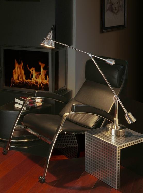 TECNOLUMEN EB 27 Table Lamp - Bauhaus Style Desk Light with Chrome Finish | Perfect for Modern Living Room, Office, or Bedroom Lighting