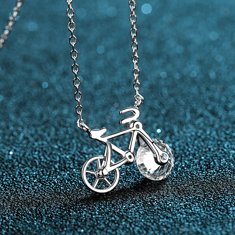 Women's Sterling Silver Moissanite Necklace - Classic Brilliant Cut Moissanite Jewelry for Everyday Wear & Special Occasions