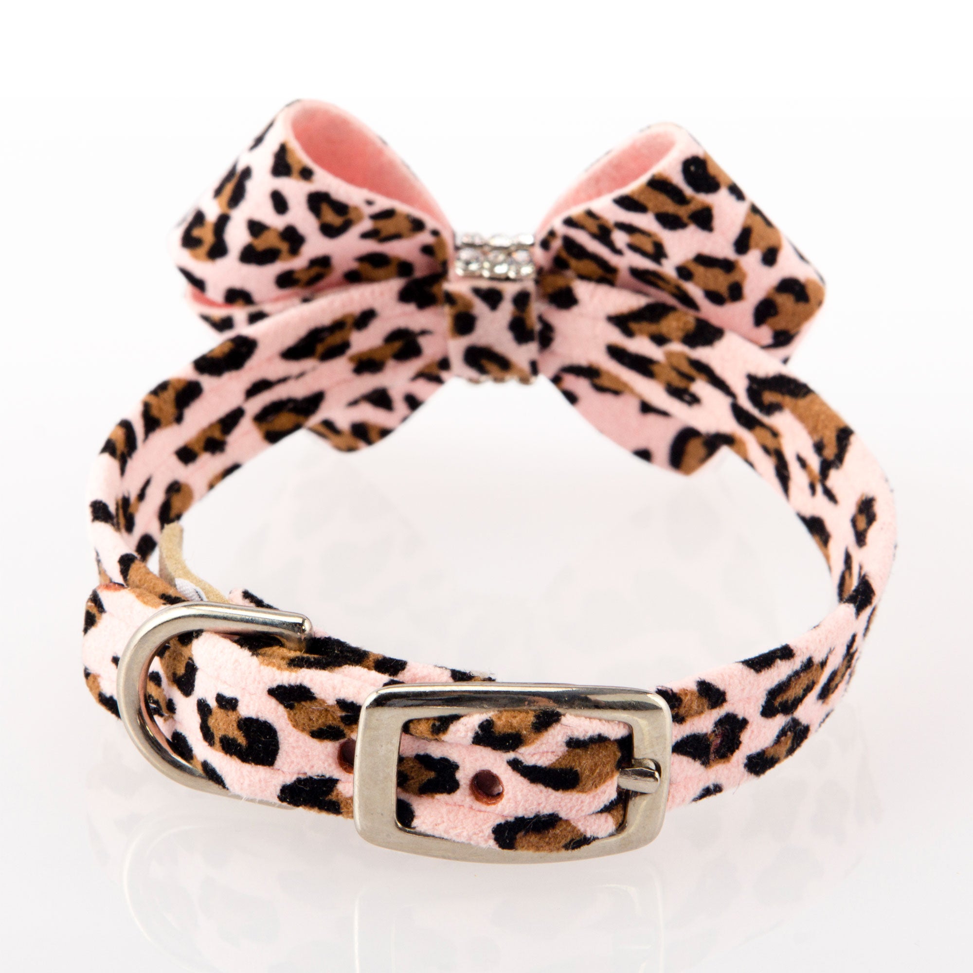 Cheetah Print Bow Collar for Dogs - Fashionable Pet Accessory for Small & Medium Breeds - Perfect for Parties, Walks & Photo Shoots