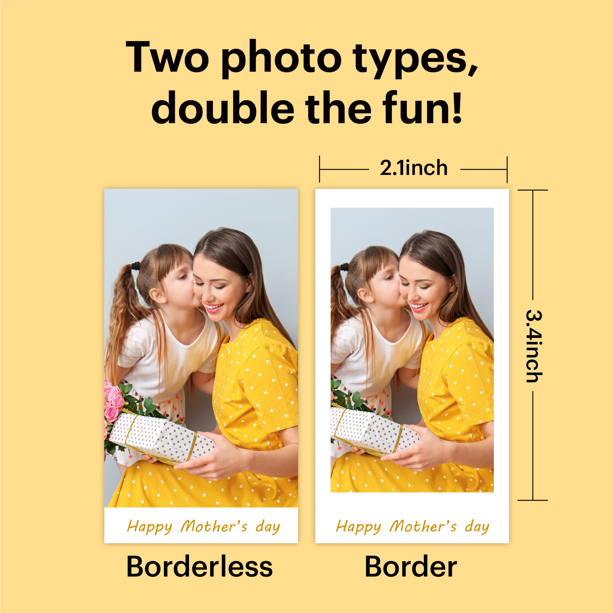 KODAK Mini 2 Retro 4PASS Instant Photo Printer - Wireless Portable 2.1x3.4 Inch Zink Printer with 8 Starter + 60 Extra Photo Papers & Gift Bundle (Yellow) - Perfect for Travel, Parties, Scrapbooking & DIY Projects