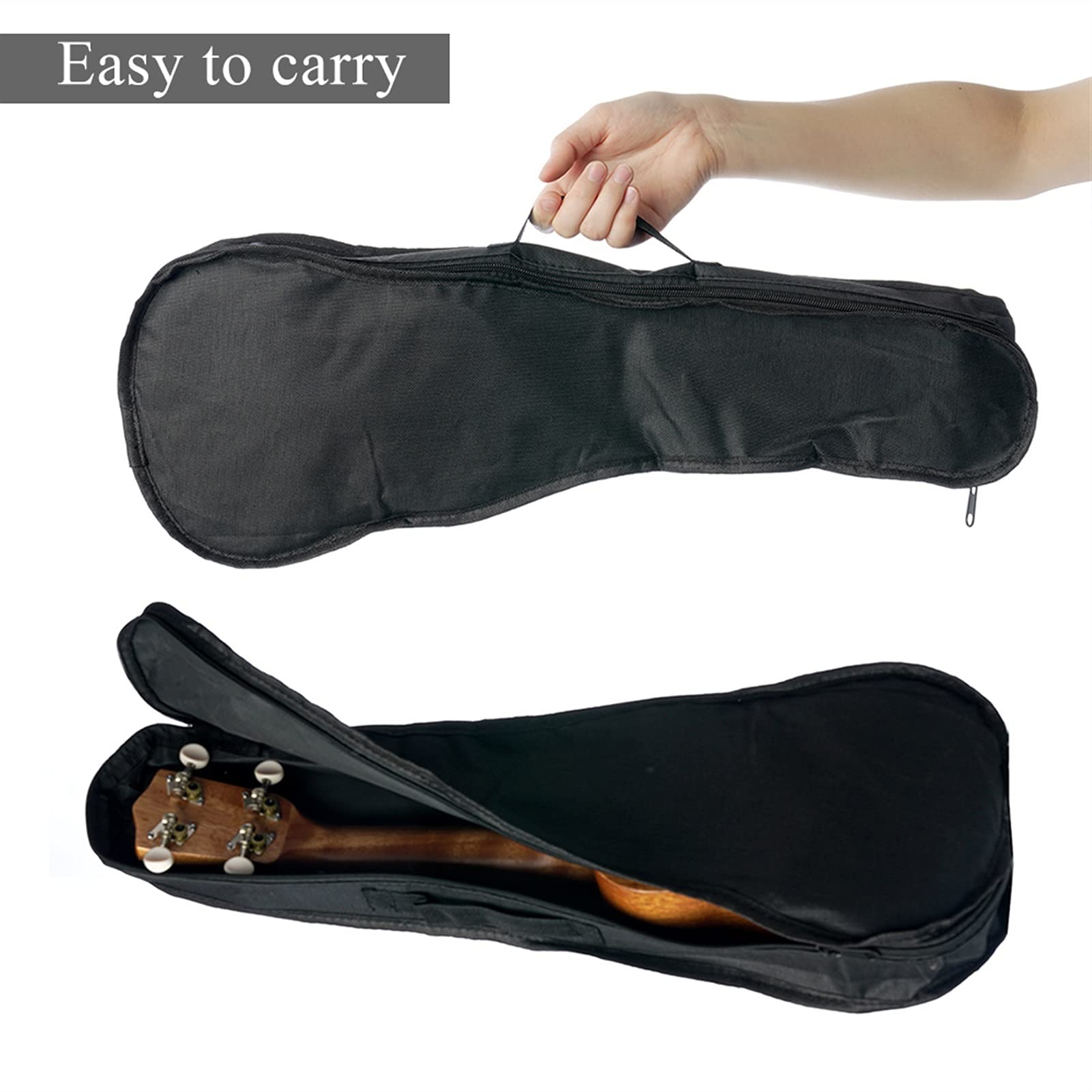 21 Inch Ukulele for Beginners - Solid Wood Mini Guitar with Strings, Capo, Thumb Hammer & Strap - Perfect for Travel, Beach Parties & Music Lessons