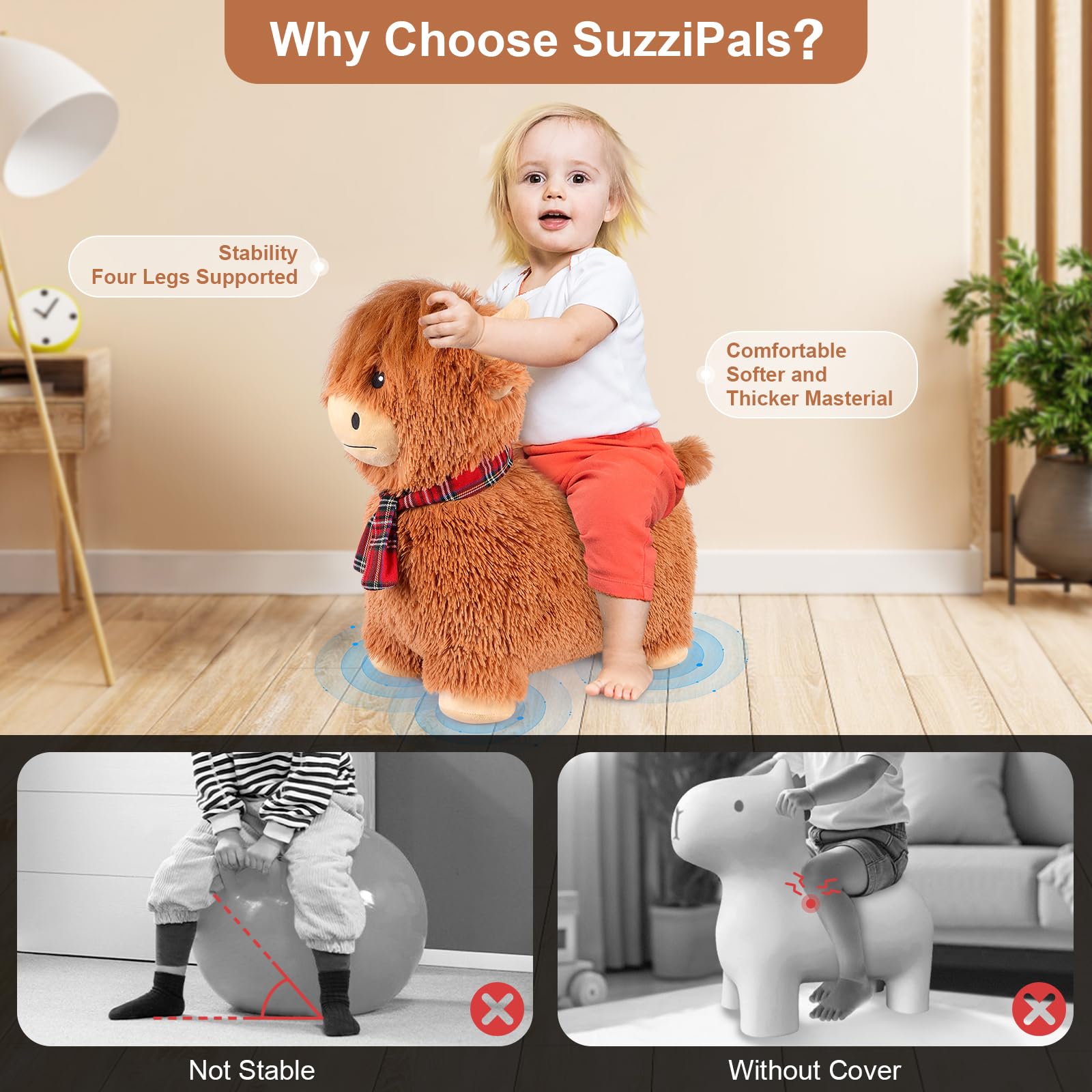 **Inflatable Highland Cow Hopper Toy - Bouncy Ride-On Animal for Toddlers & Kids - Indoor/Outdoor Plush Bouncer - Fun Birthday Gift & Playtime Activity**    *(Perfect for Playrooms, Backyards, Birthday Parties & Active Play - Encourages Exercise & Imagination!)*