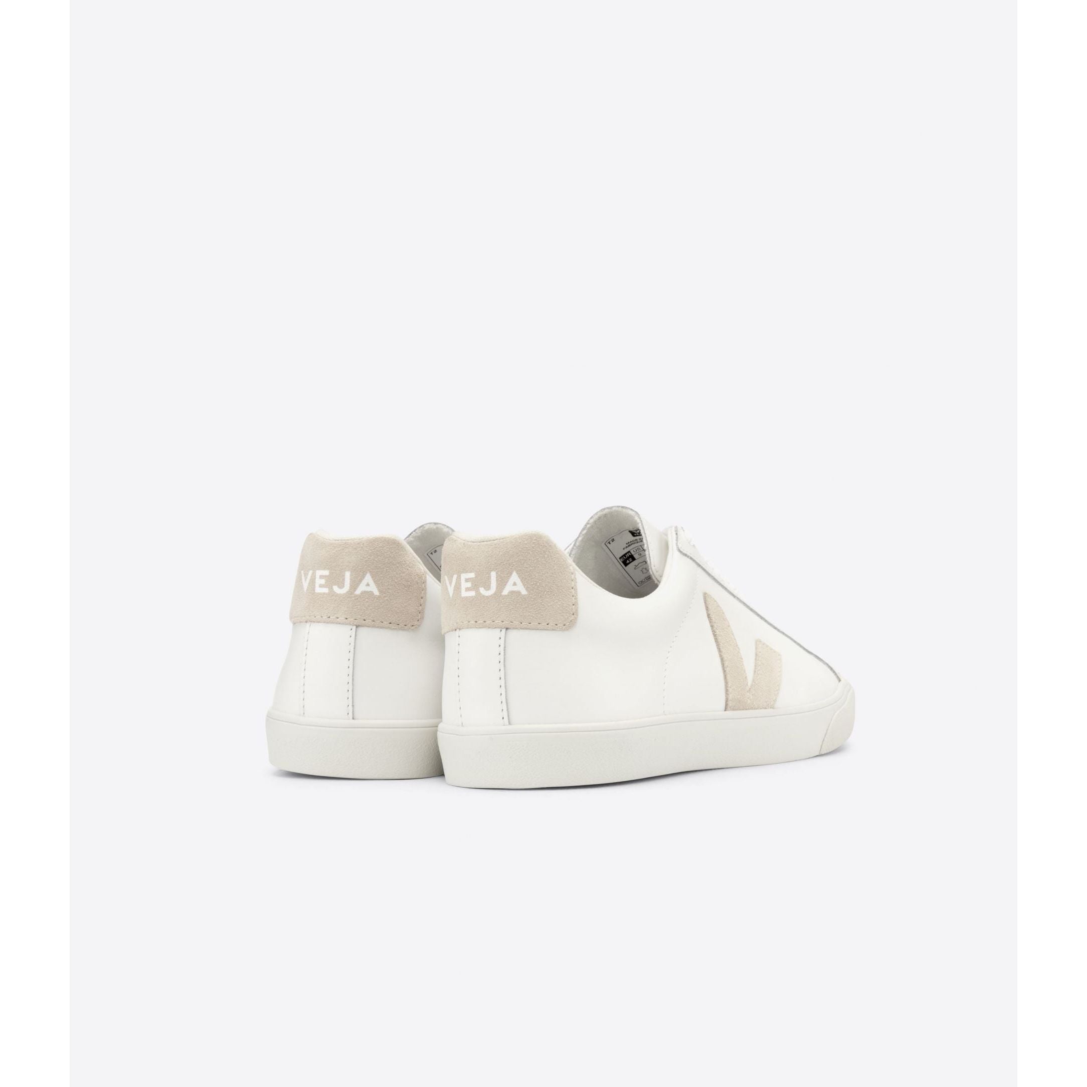 Veja Women's Esplar Leather Sneakers - White & Sable | Vegan Eco-Friendly Casual Shoes for Walking, Work & Everyday Wear