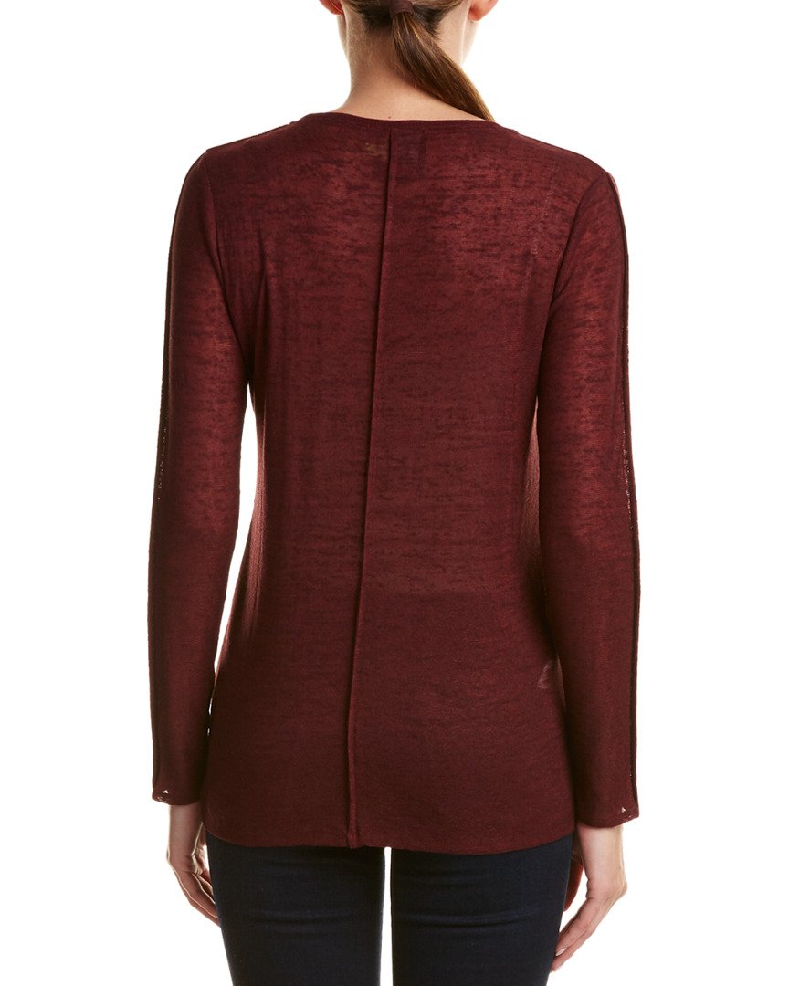 Lyssé Women's Sonnet Long Sleeve Blouse - Cabernet Red Size S | Elegant Casual Tops for Work, Office & Fall Outfits