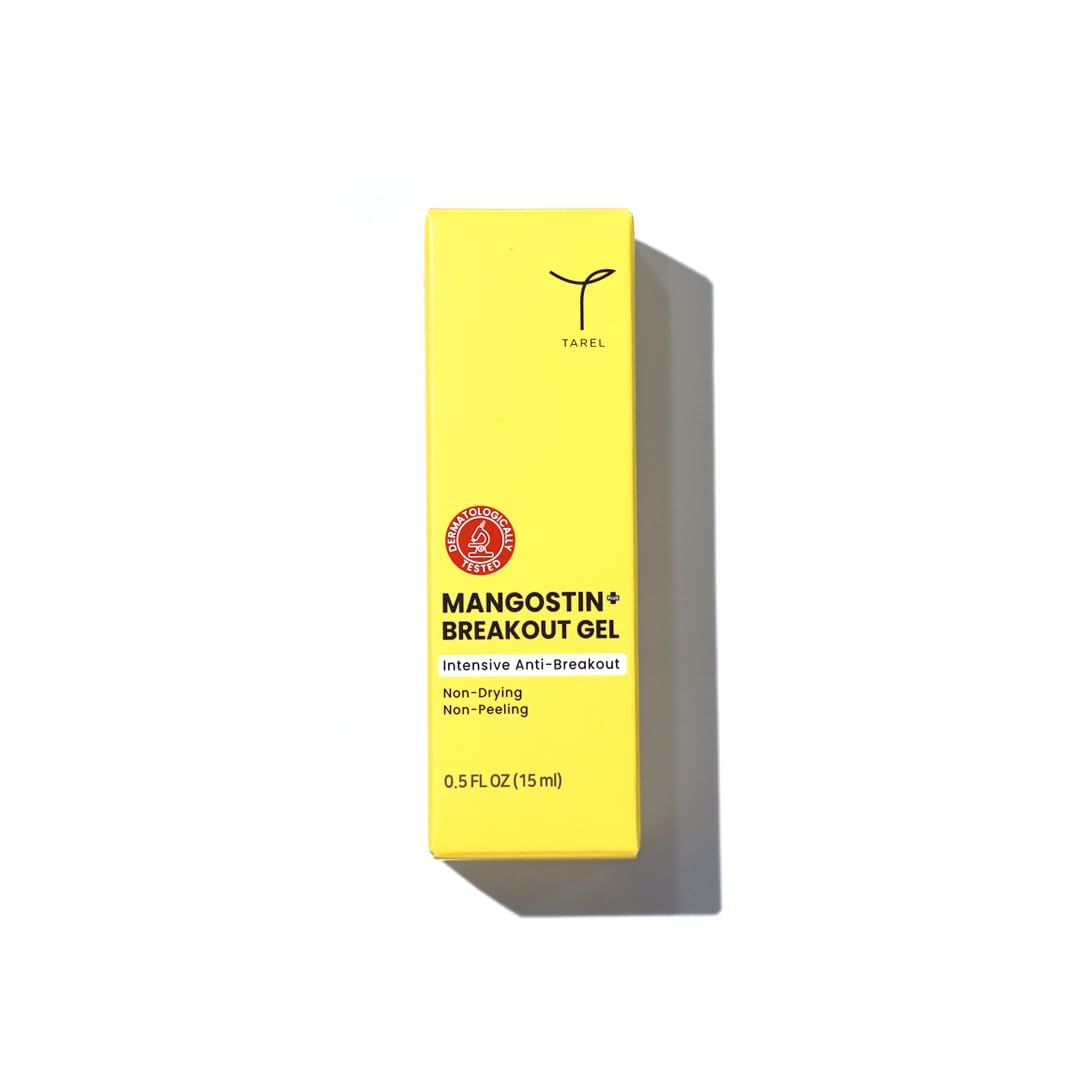 Tarel Mangostin Plus Breakout Gel - Gentle Non-Drying Acne Treatment for Sensitive & Blemish-Prone Skin (0.5 fl oz) - Perfect for Daily Skincare Routine & Overnight Spot Treatment
