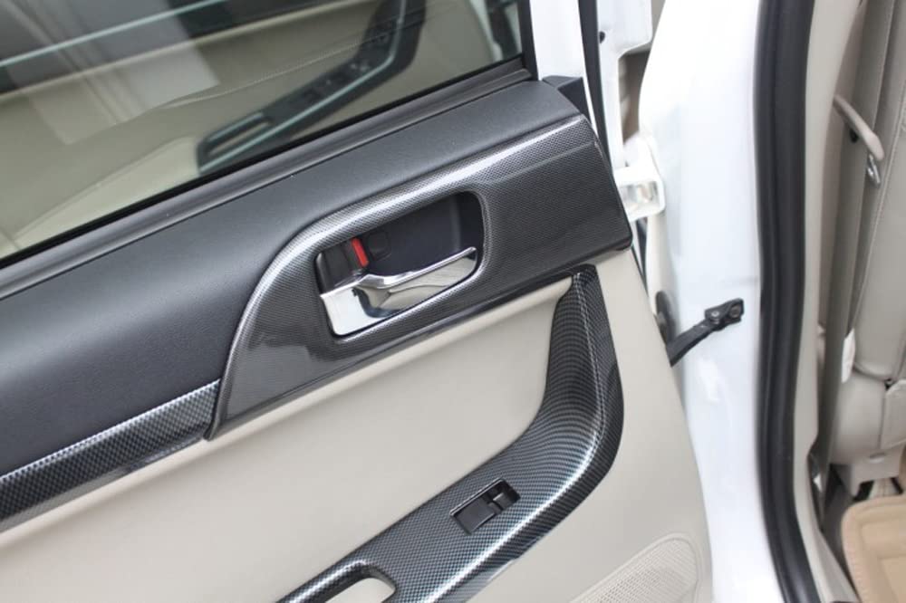 Carbon Fiber Black Inner Door Handle Bowl Cover Trim for Mitsubishi Lancer 2008-2017 (4pcs) - Upgrade Your Car Interior with Durable & Stylish Accessories for Enhanced Driving Experience