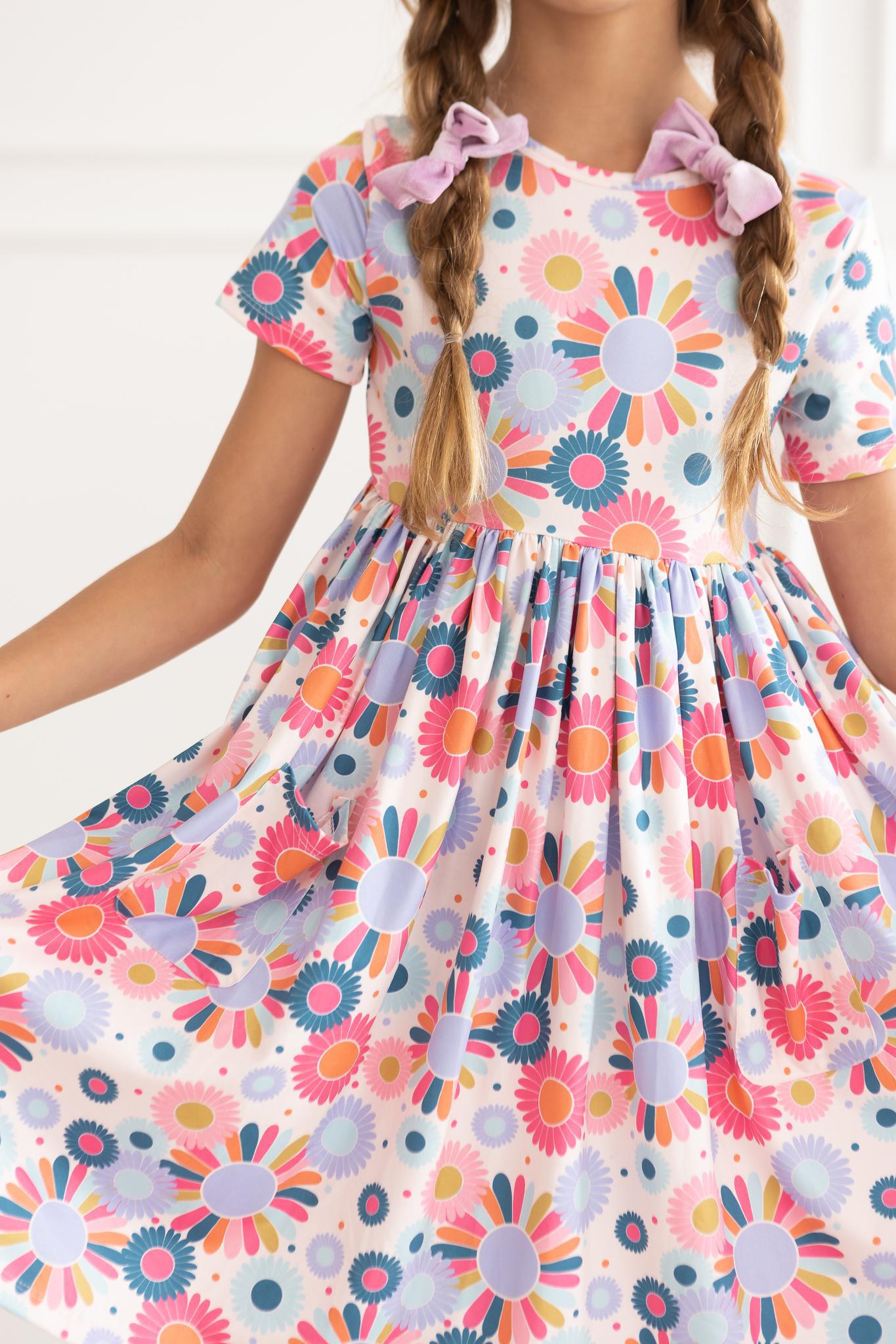 Keep Growing Women's Short Sleeve Pocket Twirl Dress - Flowy Summer Dress for Casual Outings, Beach Vacations & Date Nights