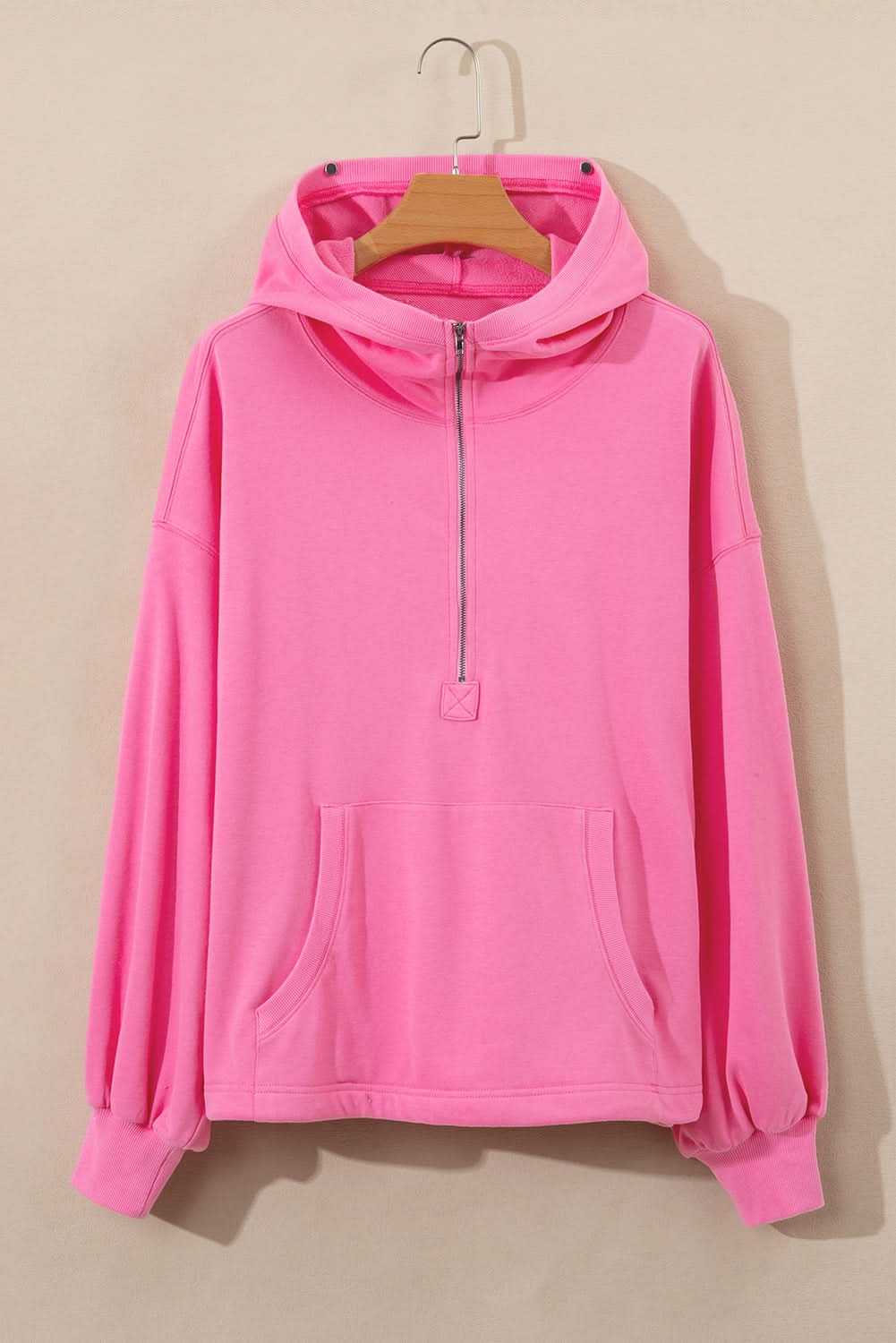 Bonbon Oversized Half Zip Hoodie for Women - Cozy Fleece Pullover Sweatshirt for Casual Wear, Loungewear & Outdoor Activities