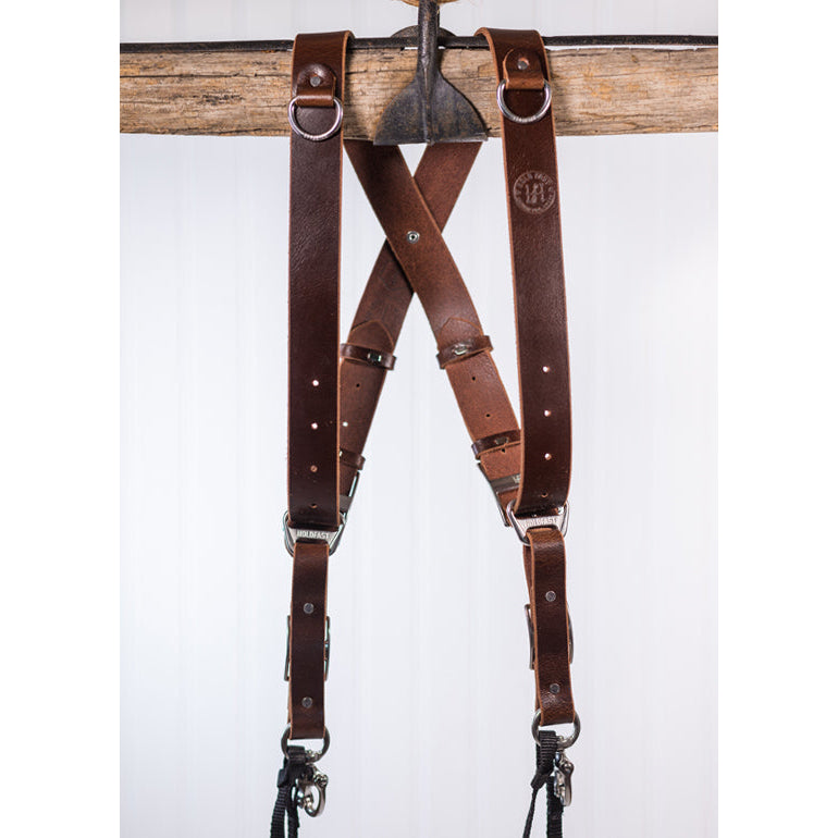 HoldFast Gear Money Maker Two Camera Harness - Water Buffalo Leather, Burgundy Color, Small Size - Perfect for Wedding, Event & Outdoor Photography